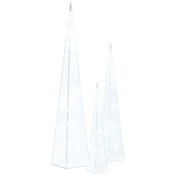 vidaXL LED-koristevalokartiosarja kylm&auml; valkoinen akryyli 30/45/60 cm