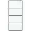 vidaXL Walk-in suihkusein&auml;ke musta 90x195 cm huurrettu ESG-lasi