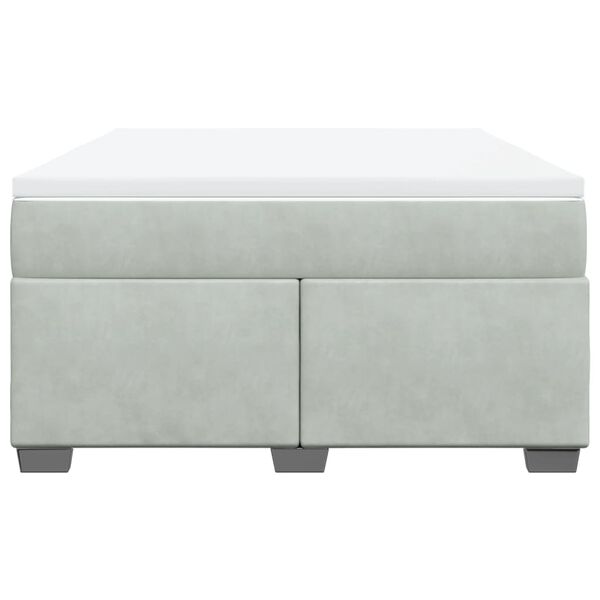 vidaXL Jenkkisänky patjalla vaaleanharmaa 140x200 cm sametti