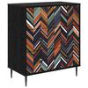 vidaXL Laukkaava OMMEN Geometrinen kuosi 66 x 36,5 x 76 cm Musta tammi