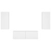 vidaXL 3-osainen TV-sein&auml;kaappisarja LED-valoilla valkoinen
