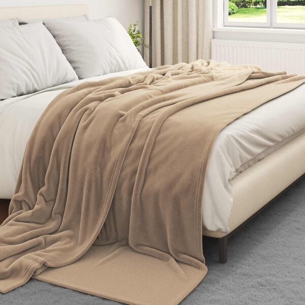 vidaXL Heittoviltti Camel 240 x 270 cm Fleese