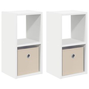 vidaXL Y&ouml;p&ouml;yt&auml; 2 kpl Valkoinen 25,5 x 22 x 49,5 cm Tekninen puu