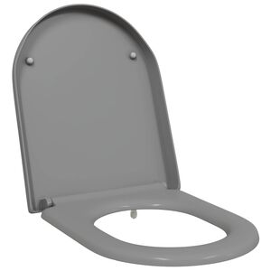 vidaXL WC-istuin Harmaa 49 x 36 x 4 cm Duroplast