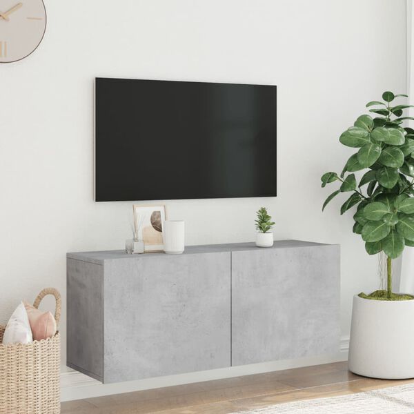 vidaXL TV-kaappi seinäkiinnitettävä betoninharmaa 100x30x41 cm