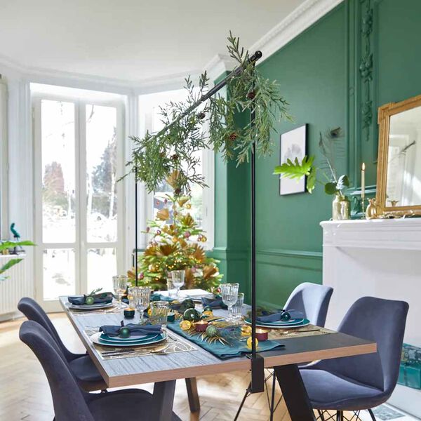 ProGarden Pöytäkoristetanko kiinnittimillä metalli musta