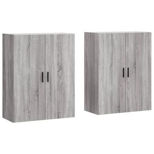 vidaXL Sein&auml;kiinnitett&auml;v&auml;t kaapit 2 kpl harmaa Sonoma 69,5x34x90 cm