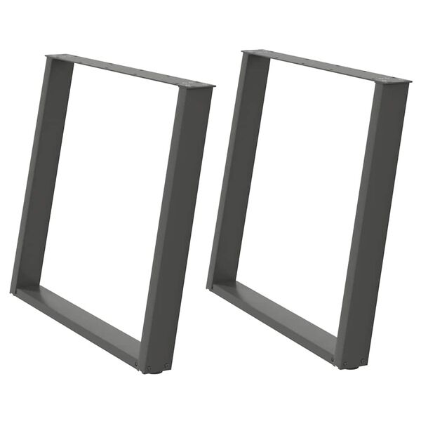 vidaXL Ruokapöydän jalat U-muotoiset 2 kpl antrasiitti 100x(72-73) cm teräs
