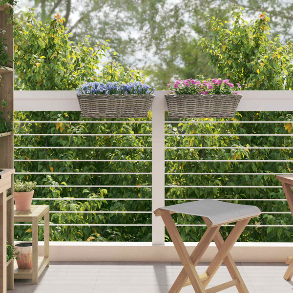 vidaXL Ripustettava Ruukku Kori 2 pcs Harmaa 48 x 22 x 15 cm