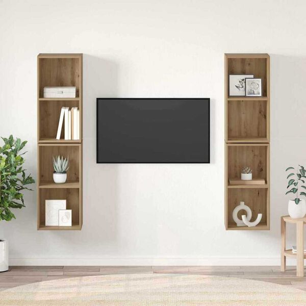 vidaXL TV-tasosetti 4 pcs Artisan tammi 37 x 37 x 72 cm Tekninen puu