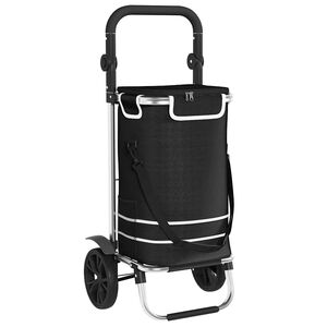 vidaXL Ostoskori Musta 36,5 x 46,5 x 100,5 cm Oxford-kangas
