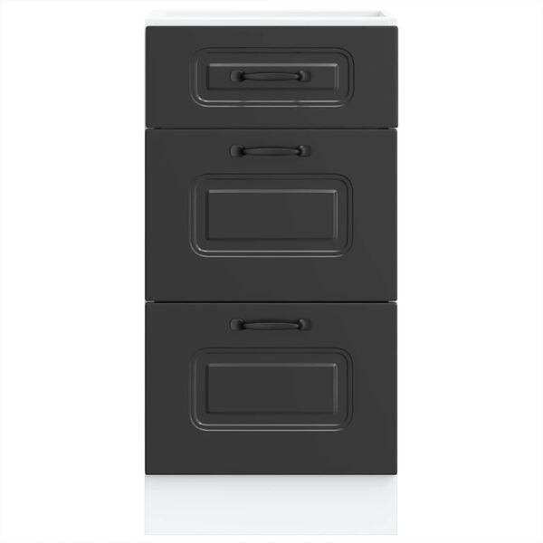 vidaXL Keittiön pöytäkaappi "Kalmar" musta tekopuu