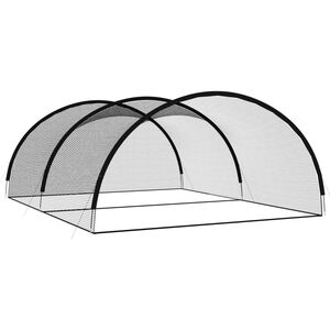 vidaXL Pes&auml;pallo ly&ouml;ntih&auml;kki musta verkko 600x400x250 cm polyesteri