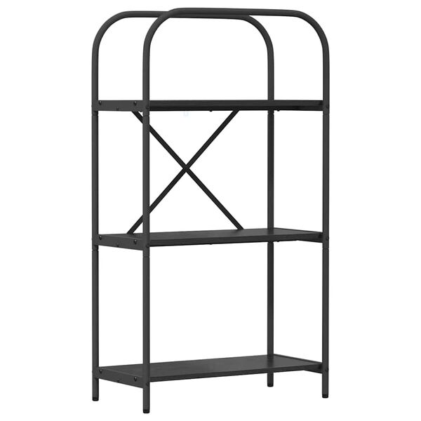 vidaXL Kirjahylly Musta tammi. 60 x 30 x 109 cm Tekninen puu