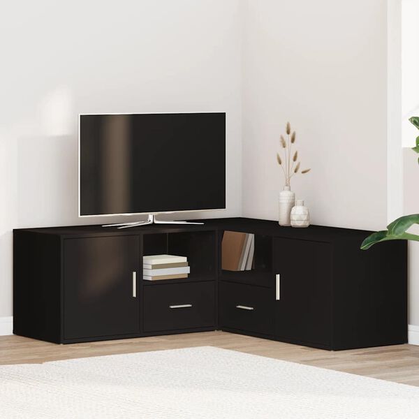 vidaXL Kulmakaappi musta 200x40x45 cm lastulevy