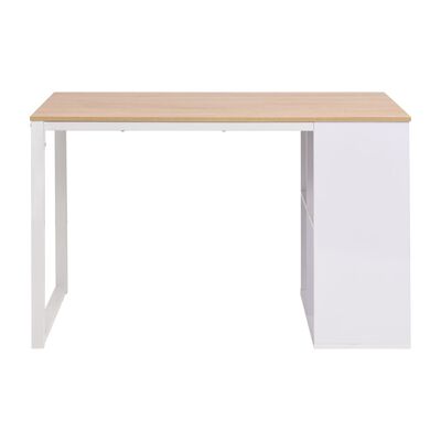 vidaXL Kirjoituspöytä 120x60x75 cm tammi ja valkoinen