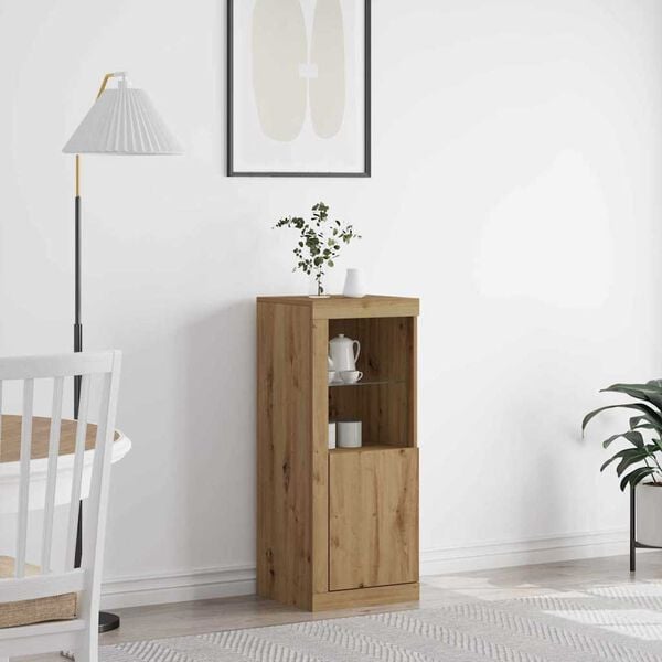 vidaXL LED-p&ouml;yt&auml;taso Artisan tammi 41 x 37 x 100 cm Tekninen puu