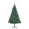 vidaXL Tekojoulukuusi palloilla esivalaistu vihre&auml; 210 cm PVC