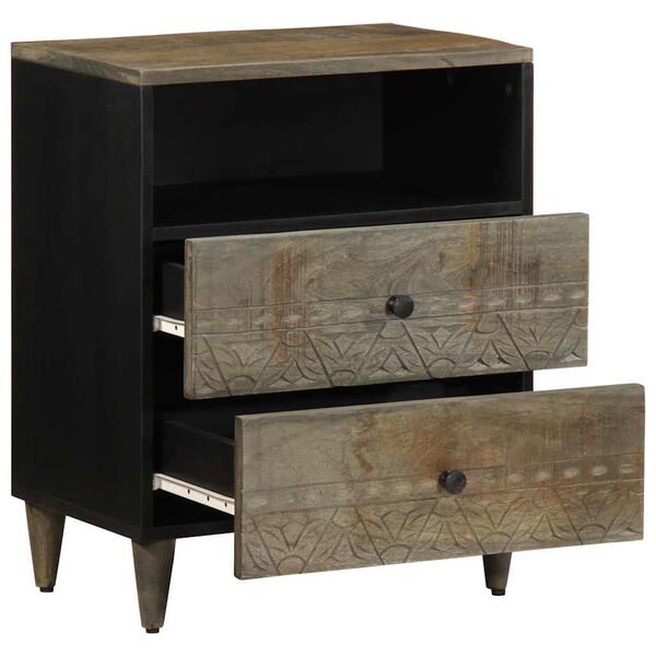 vidaXL yökaappi vaaleanharmaa 50x33x60 cm massiivipuu mango