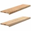 vidaXL ikkunalaudat 2 kpl K&auml;sittelem&auml;t&ouml;n 100x25x2 cm massiivipuutammea