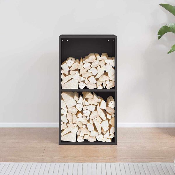 vidaXL Polttopuuteline musta 40x30x75 cm kylm&auml;valssattu ter&auml;s