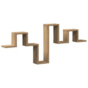 vidaXL Sein&auml;hylly Sein&auml;kiinnitett&auml;v&auml; Artisan tammi 104.5 x 43 x 10 cm