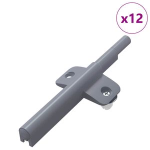 vidaXL Pehme&auml; sulkeutuva vaimennin 12 pcs Harmaa 125 x 47 x 15 mm PP