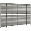 vidaXL Tilanjakaja 6 paneelia harmaa polyrottinki