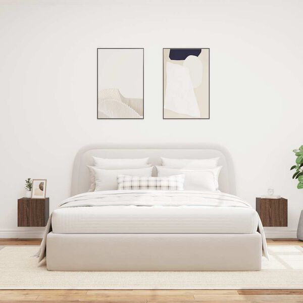 vidaXL TV-sein&auml;kaapit LED-valoilla 2 kpl ruskea tammi 30,5x35x30 cm