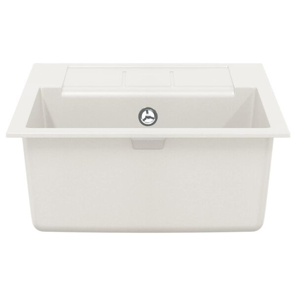 vidaXL Allas Valkoinen 620 x 500 mm 80% kvartsia ja 20% hartsia