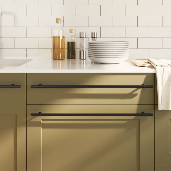 vidaXL Kaapin kahvat 10 kpl musta 480 mm ruostumaton teräs