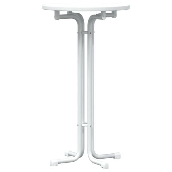 vidaXL Baarip&ouml;yt&auml; valkoinen &Oslash;60x110 cm tekninen puu ja ter&auml;s