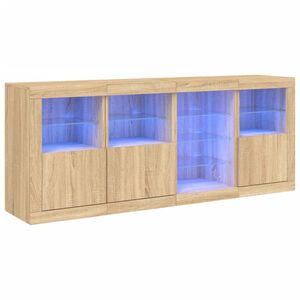vidaXL Senkki LED-valoilla Sonoma-tammi 164x37x67 cm