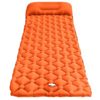 vidaXL Täytettävä ilmapatja tyynyllä 58x190 cm oranssi