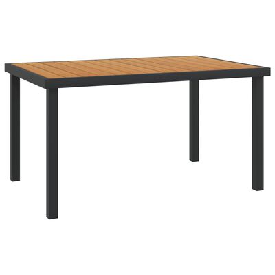 vidaXL Puutarhapöytä ruskea 140x90x74,5 cm alumiini ja WPC