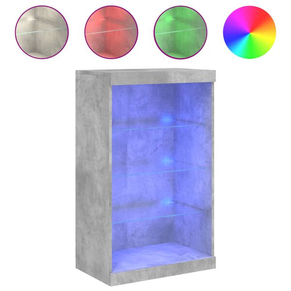 vidaXL Senkki LED-valoilla betoninharmaa 60,5x37x100 cm