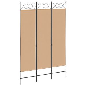 vidaXL 3-paneelinen huoneen jakaja Beige 120 x 180 cm Kangas