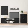 vidaXL TV-tasosetti Sein&auml;kiinnitett&auml;v&auml; 4 pcs Musta tammi. Tekninen puu