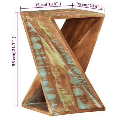 vidaXL Sivupöytä 35x35x55 cm kierrätetty täyspuu