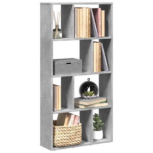 vidaXL Kirjahylly betoninharmaa 60x20x120,5 cm tekninen puu