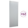 vidaXL Kattopaneeli 12 kpl jauhemaalattu ter&auml;s hopea 100x36 cm