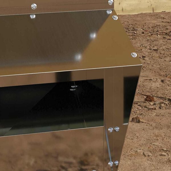 vidaXL Kanan ruokinta-allas Hopea 20 x 25 x35 cm Galvanoitu ter&auml;s