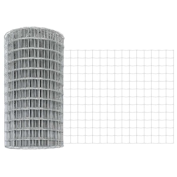 vidaXL Euroaita Hopea 0,6 x 25 m Kuumasinkitty rauta