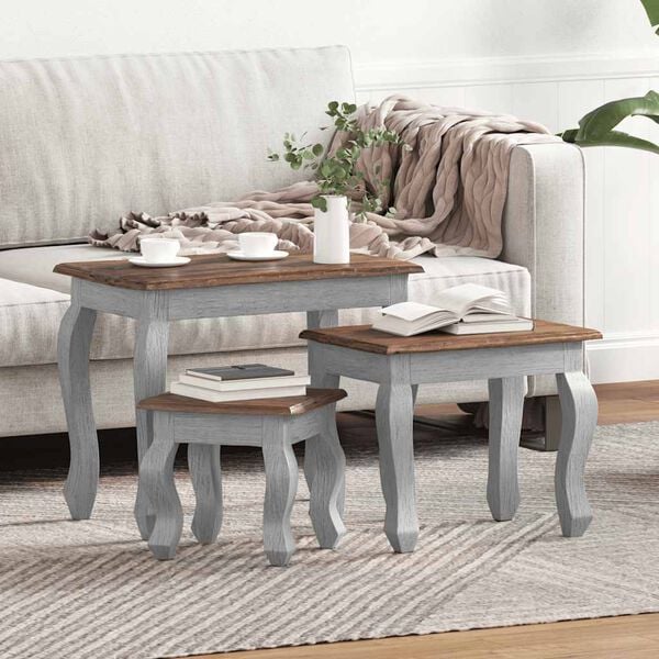 vidaXL Sarjap&ouml;yt&auml; 3 kpl t&auml;ysi mahonki