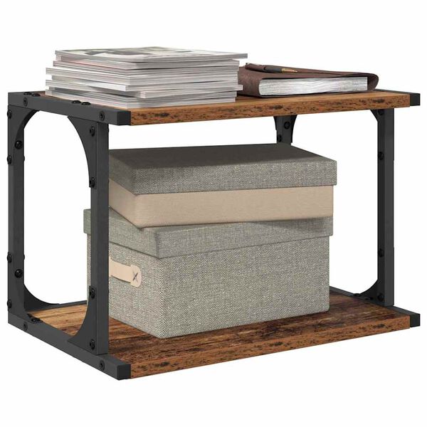 vidaXL Tulostinpidike Vanha Puu 41 x 28 x 33.5 cm Tekninen puu