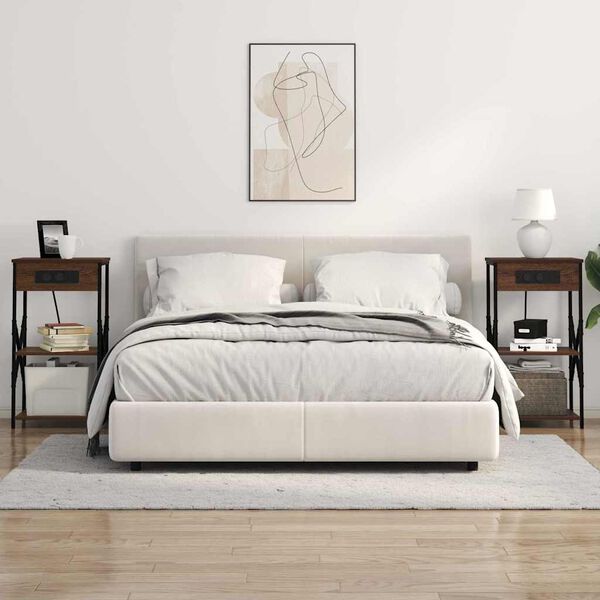 vidaXL Y&ouml;p&ouml;yt&auml;kaappi Ruskea tammi 41 x 31 x 76 cm Tekninen puu