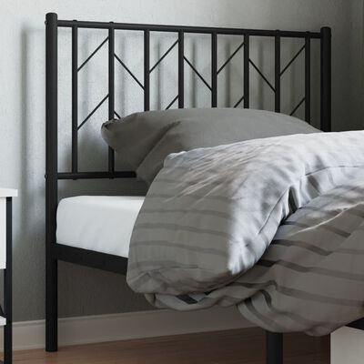vidaXL Metallinen sängynpääty musta 90 cm