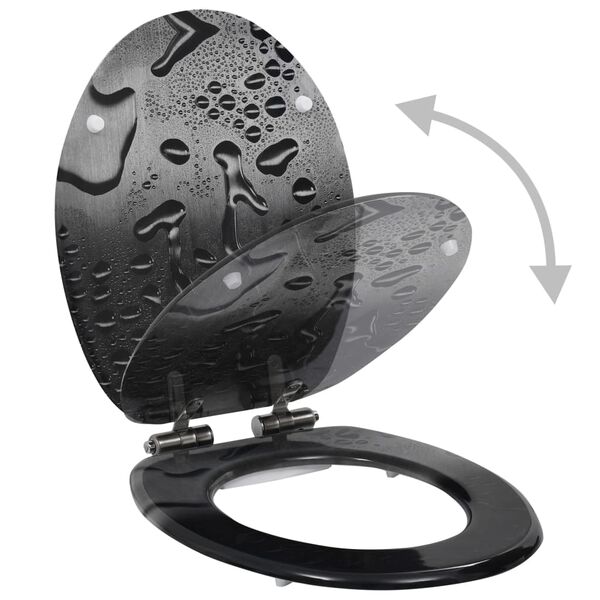 vidaXL WC-istuin 2 kpl soft close kansilla MDF vesipisarakuosi