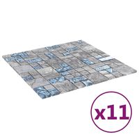 vidaXL Mosaiikkilaatat 11 kpl siniharmaa 30x30 cm lasi