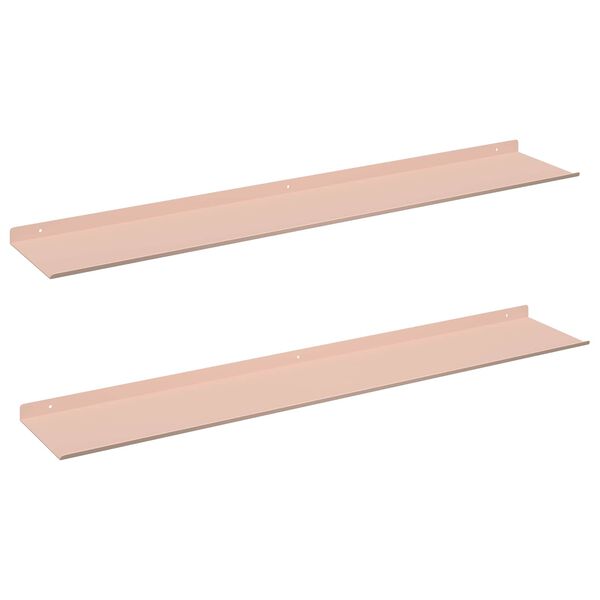 vidaXL Kelluva hylly 2 pcs Pinkki 100 x 18 x 2,5 cm Ter&auml;s
